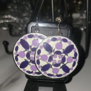 Elegant Purple and White Earrings